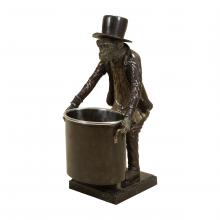 Maitland-Smith 8125-12 - Server Monkey Wine Holder, Dark Bronze, Verdigris, Black Base, 12"W 8125-12