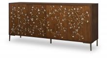 Maitland-Smith 8151-51 - Arbor Credenza, Walnut, Capiz Shell, Brass Accents, 78"W 8151-51