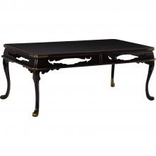 Maitland-Smith 8155-33 - Elsie Cocktail Table, Aged Black, Brass Accent, 50"W 8155-33