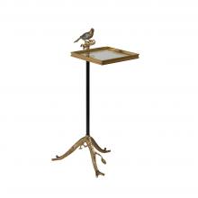 Maitland-Smith 8164-30 - Tweet Accent Table, Brass, Glass Top, 14"W 8164-30