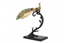 Maitland-Smith 8189-17 - Peacock Table Lamp, 1-Light, Barcelona Bronze, Brass, 23"H 8189-17