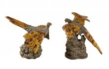 Maitland-Smith 8201-10 - Game Bird Sculpture, Set of 2, Verdigris, 15"W 8201-10