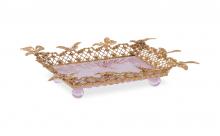 Maitland-Smith 8354-25 - Glorieux Tray, Gold, Pink, 14"W 8354-25