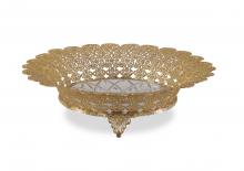 Maitland-Smith 8355-21 - Crystal Coral Bowl, Gold, Crystal, 13"W 8355-21