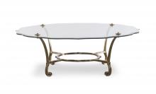 Maitland-Smith 8364-33 - Luca Cocktail Table, Polished Brass, Glass Top, 46.5"W 8364-33