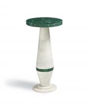 Maitland-Smith 8379-30M - Malachite Martini Table, Green Malachite , White, 12"W 8379-30M