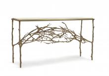 Maitland-Smith 8395-34 - Twig Console Table, Brass, Glass Top, 60"W 8395-34