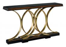 Maitland-Smith 88-0106 - Lyric Console Table, Cherry, Gold, Glass Top, 64"W 88-0106