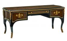 Maitland-Smith 88-0107 - Grand Traditions Desk, Cherry, Aged Gold Trim, Antique Brass Hardware, 72"W 88-0107