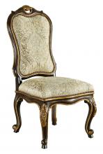 Maitland-Smith 88-0145 - Aria Side Chair, Lush Fawn Upholstery, Mahogany, Aged Gold Trim, 45"H 88-0145