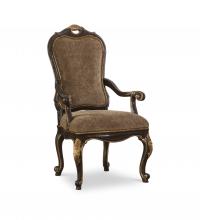 Maitland-Smith 88-0146 - Aria Armchair, Lush Fawn Upholstery, Mahogany, Aged Gold Trim, 45"H 88-0146