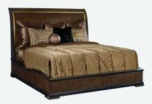 Maitland-Smith 88-0181 - Lyric Sleigh Bed, King, Cherry, Satin Brass Trim, 85"W 88-0181