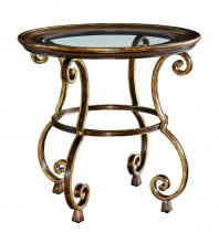 Maitland-Smith 88-0204 - Aria End Table, Mahogany , Aged Gold, 31"W 88-0204