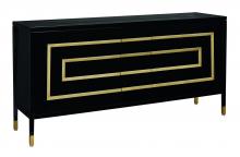 Maitland-Smith 88-0210 - Lyric Credenza, Black, Gold Trim, 76"W 88-0210