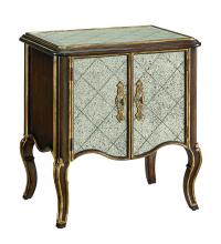 Maitland-Smith 88-0213 - Aria Nightstand, Mahogany, Aged Gold Trim, 28"W 88-0213