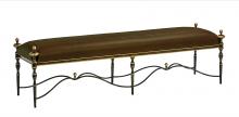 Maitland-Smith 88-0448 - Majorca Bench, Bronze, Venetian Gold, Glaze Copper Upholstery, 72"W 88-0448