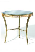 Maitland-Smith 88-0504 - Bolero End Table, Burnished Silver, Venetian Gold, Glass Top, 30"W 88-0504