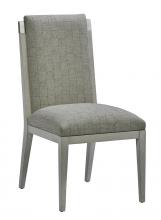 Maitland-Smith 88-0645 - Ensemble Side Chair, Mahogany, Luster Fog Silver Upholstery, 40"H 88-0645