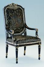 Maitland-Smith 88-0746 - Piazza San Marco Armchair, Champagne Gold Fabric, Dark Brown, 49"H 88-0746