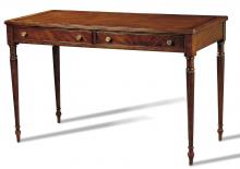 Maitland-Smith 89-0004 - Poetry Desk, Mahogany, Antique Brown Leather, Brass Knobs, 48"W 89-0004