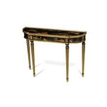 Maitland-Smith 89-0108 - Song Console Table, Black, Brass Accents, 41"W 89-0108