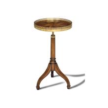 Maitland-Smith 89-0401 - Proper Side Table, Walnut, Brass Accents, 28.5"H 89-0401