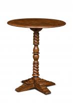 Maitland-Smith 89-0411 - Painter's Pedestal Pedestal Table, Distressed Wood, 36"W 89-0411