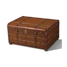 Maitland-Smith 89-0501 - Cutlass Trunk Chest, Brown Leather, Brass, 41"W 89-0501