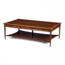 Maitland-Smith 89-0604 - Lawson Cocktail Table, Mahogany , Brass Accents, 60"W 89-0604