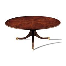 Maitland-Smith 89-0605 - Armstrong Cocktail Table, Mahogany, Rosewood Banding, Brass Casters, 46"W 89-0605