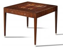 Maitland-Smith 89-0904 - Santos Game Table, Rosewood, Nickel Plated Brass Accents, 37"W 89-0904