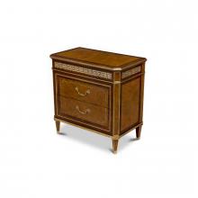 Maitland-Smith 89-1021 - Finneas Nightstand, Myrtlewood, Gold & Brass Accents, 30"W 89-1021