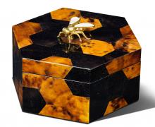 Maitland-Smith 89-1902 - Honeycomb Box, Black, Amber, 8"W 89-1902