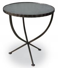 Maitland-Smith HM1007 - Attendant Accent Table, Steel, Antique Mirror Glass Top, 26"W HM1007