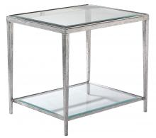 Maitland-Smith HM1019E - Jinx Side Table, Rectangle, Nickel , Glass Top, 25"H HM1019E