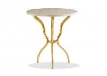 Maitland-Smith HM1080 - Myst Accent Table, Bronze , Creme Onyx Top, 24"W HM1080