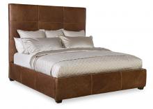 Maitland-Smith RAB1501-K-BRI-HAZ - Quintin Upholstered Bed, King, Hazelnut Brown Leather, 83"W RAB1501-K-BRI-HAZ