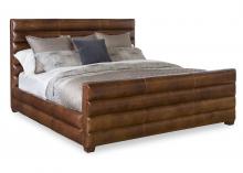 Maitland-Smith RAB1502-K-LAR-MOC - Ollie Upholstered Bed, King, Laredo Mocha Brown Leather, 83"W RAB1502-K-LAR-MOC