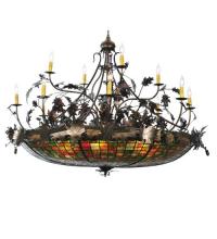 Meyda Black 100424 - 50" Wide Greenbriar Oak 12 Arm Chandelier