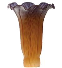 Meyda Black 10177 - 4" Wide X 6" High Amber/Purple Pond Lily Shade