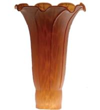 Meyda Black 10208 - 4" Wide X 6" High Amber Pond Lily Shade