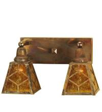 Meyda Black 102168 - 17" Wide Diamond Craftsman 2 Light Wall Sconce