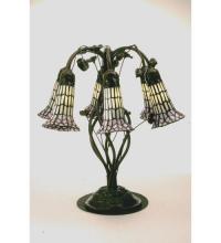 Meyda Black 102416 - 19" High Stained Glass Pond Lily 6 Light Table Lamp