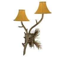 Meyda Black 104458 - 15" Wide Lone Pine 2 LT Wall Sconce