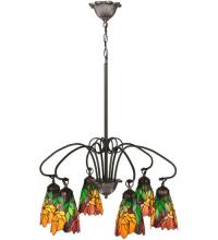 Meyda Black 104887 - 26" Wide Iris 6 Light Chandelier