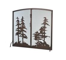 Meyda Black 106333 - 47" Wide X 43" High Tall Pines Fireplace Screen