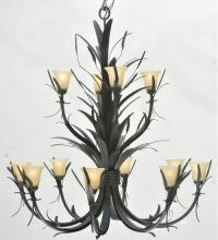 Meyda Black 107852 - 52" Wide Flowering Wheat 12 LT Chandelier