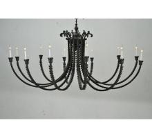 Meyda Black 108852 - 80"W Oak Bough 12 LT Chandelier