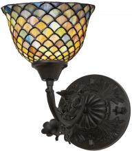 Meyda Black 109518 - 8"W Tiffany Fishscale Wall Sconce