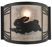 Meyda Black 110558 - 12"W Rabbit on the Loose Left Wall Sconce